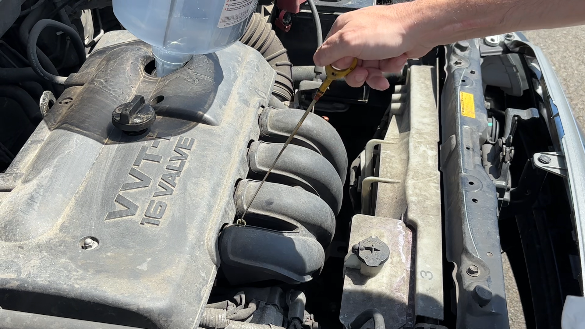 Check the dipstick to ensure the oil level is correct.