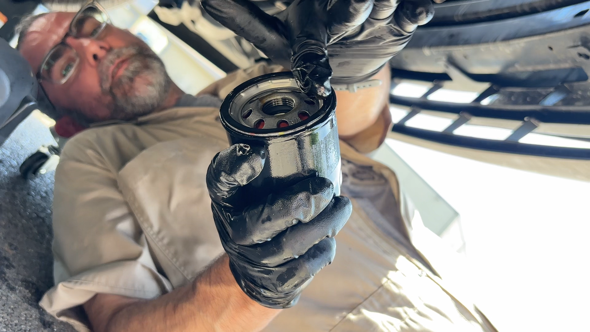 Put a dab of oil on the rubber o-ring of your new oil filter.